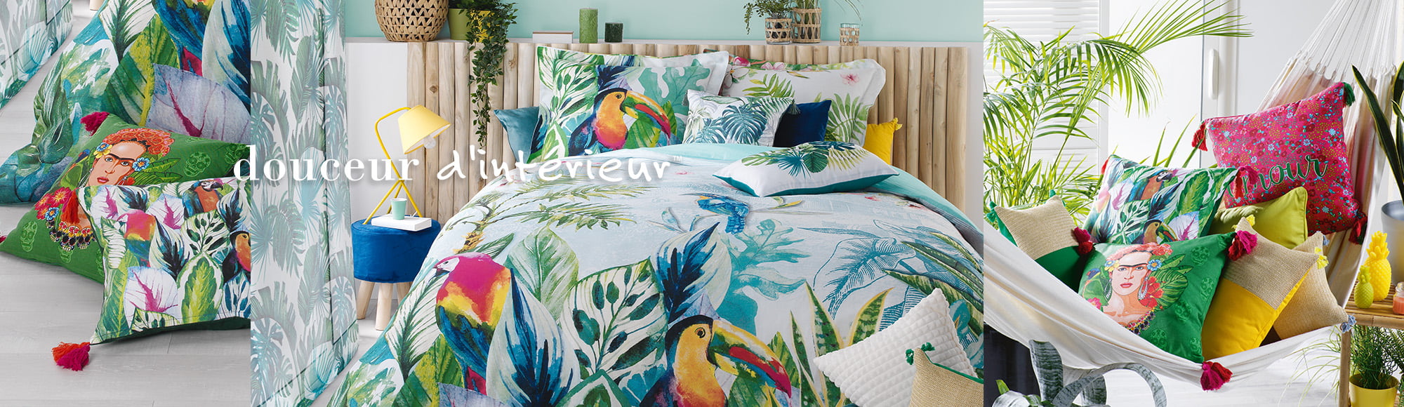 U10 - interior decoration supplier - douceur d interieur - bed linen soft furnishing decoration - jardin exotique collection