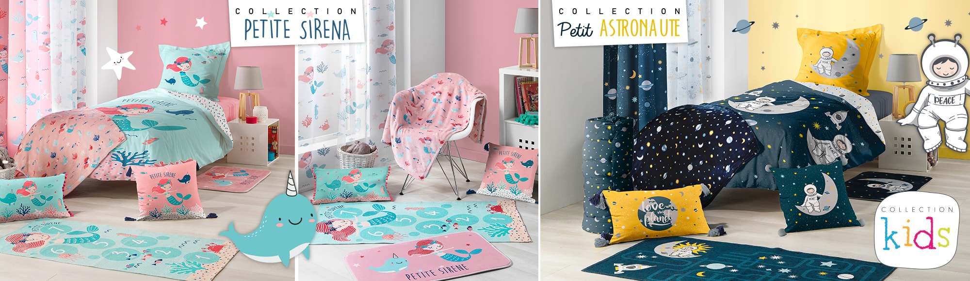 U10 - Fournisseur en décoration d'intérieur - marque douceur d'interieur - collection kids - petite sirena - petit astronaute