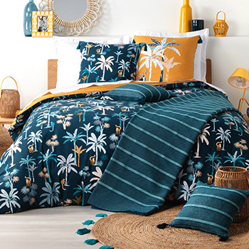 U10 - Fournisseur en décoration d'intérieur - Journée portes ouvertes Janvier 2021 - Douceur d'intérieur - Linge de lit - Palmiblue Jakady