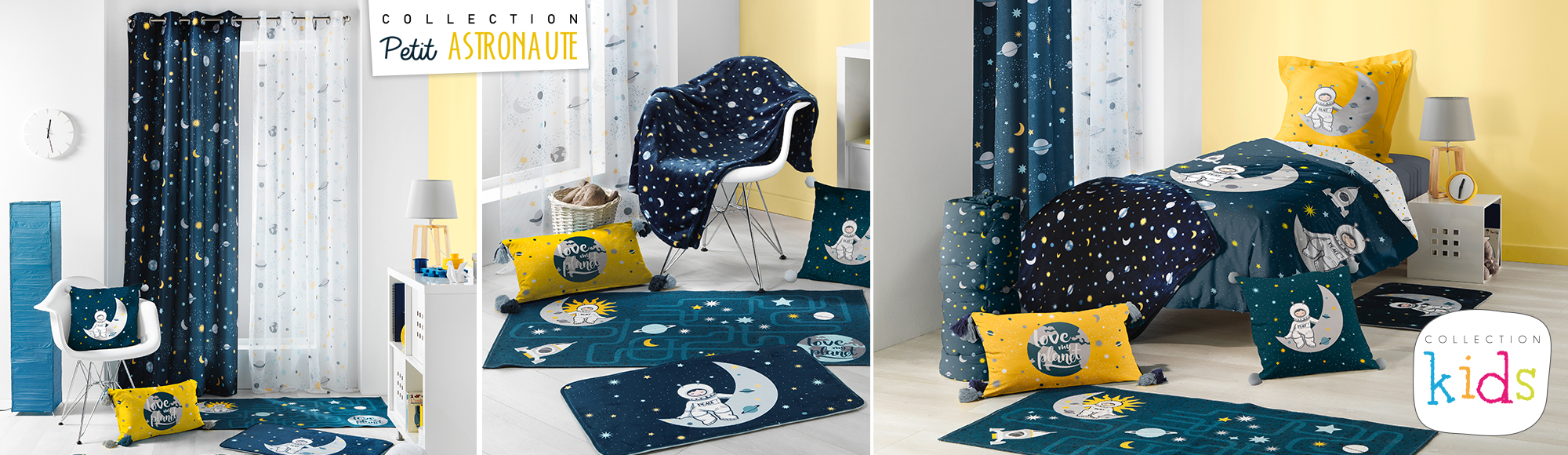 U10 - Fournisseur en decoration d'interieur - marque douceur d'interieur - collection kids - theme complet - petit astronaute