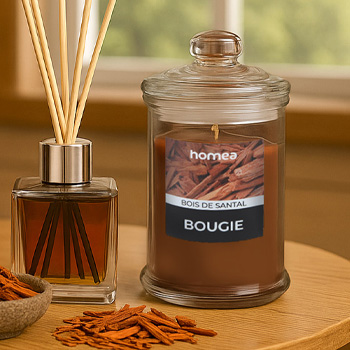 HOMEA - Bougie senteur bois de santal