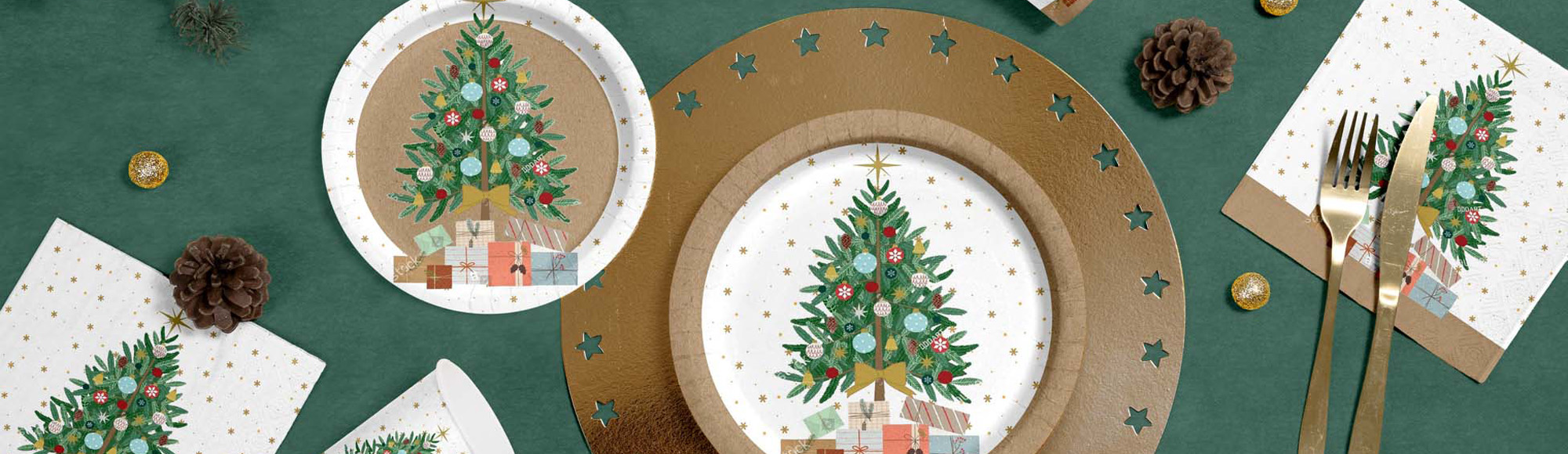 HOMEA - couverts en cartons motif sapin de Noël
