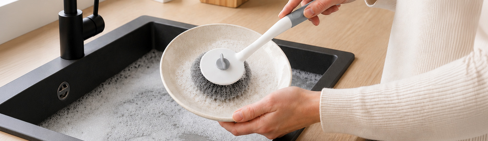 HOMEA - Brosse vaisselle boule inox