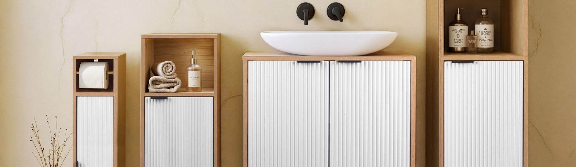 douceur d'intérieur - meubles salle de bain blancs
