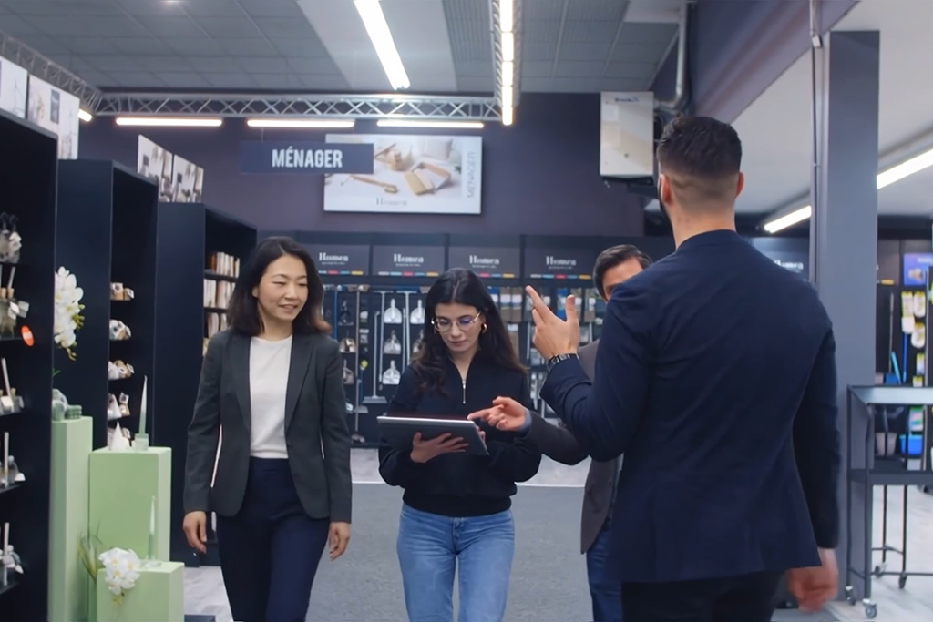 Un commercial de U10 qui conseille des clients