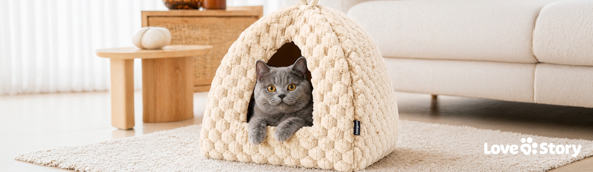 Love Story - Frosty tente pour chat couleur sable